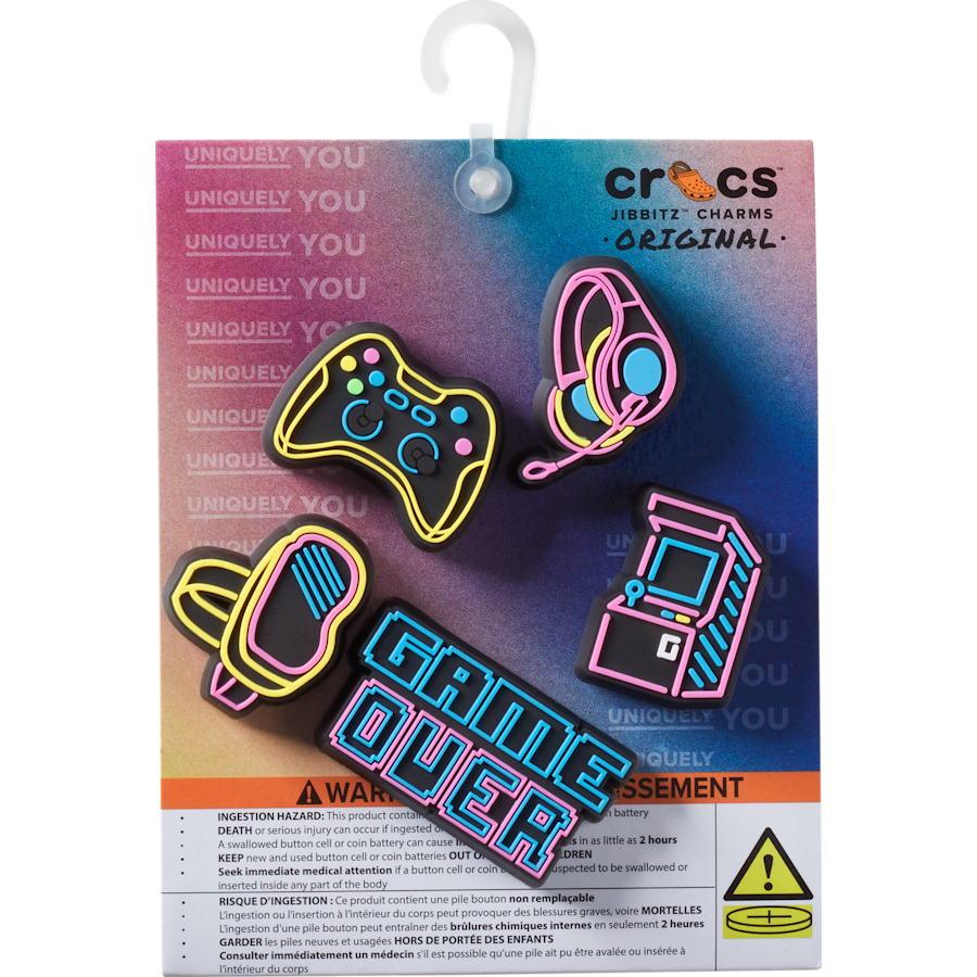 Lights Up Neon Gamer 5 Pack Jibbitz™ charms - Crocs online