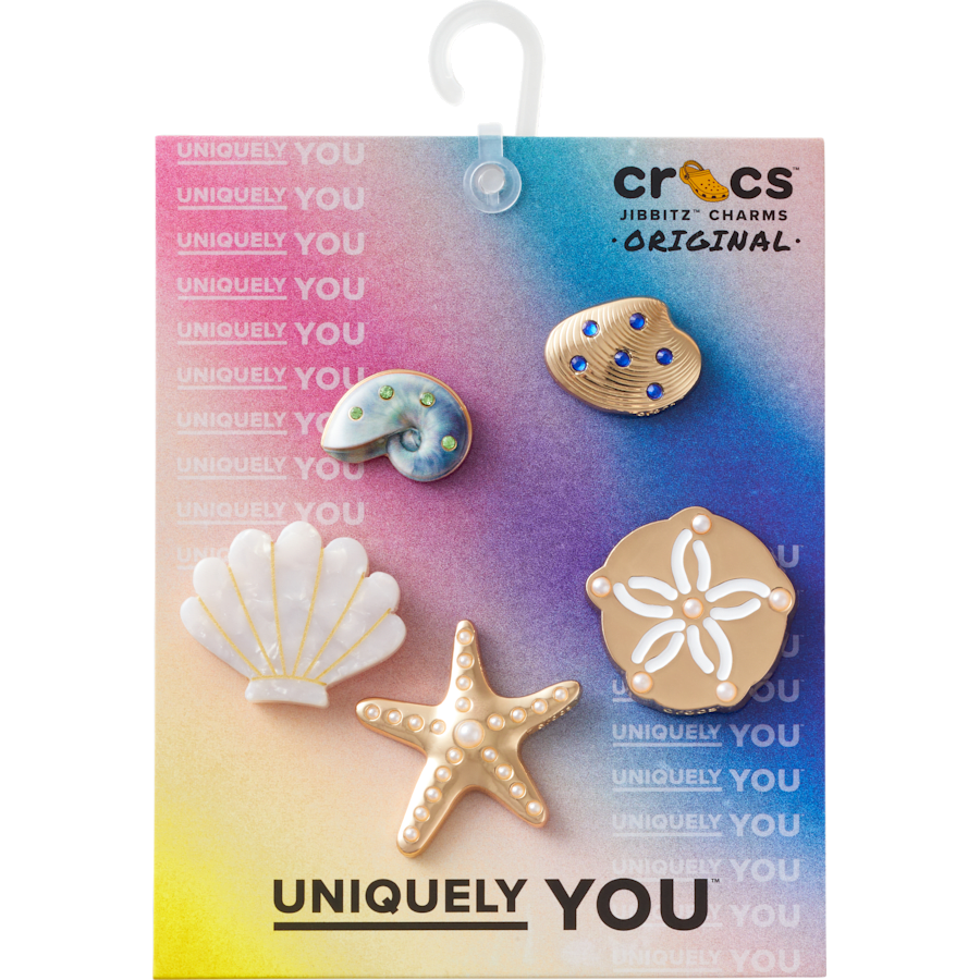 Gold Seashell 5 Pack Jibbitz™ charms - Crocs on sale