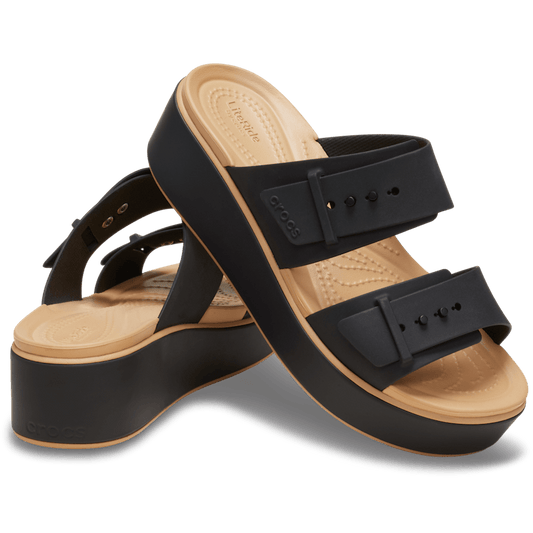 Brooklyn Buckle Matte Wrap Low Wedge - Crocs on sale