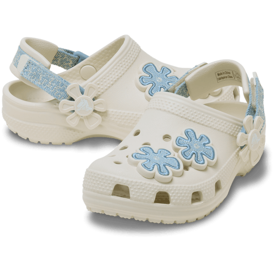 Toddler Classic Denim Flower Adjustable Backstrap Clog - Crocs outlet