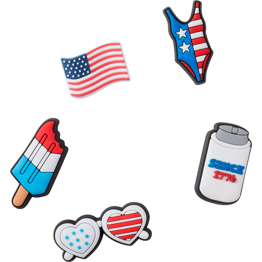 USA 5 Pack Jibbitz Shoe Charm - Crocs discount