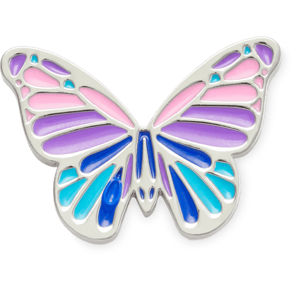 Multi Purple Butterfly Jibbitz Shoe Charm - Crocs on sale