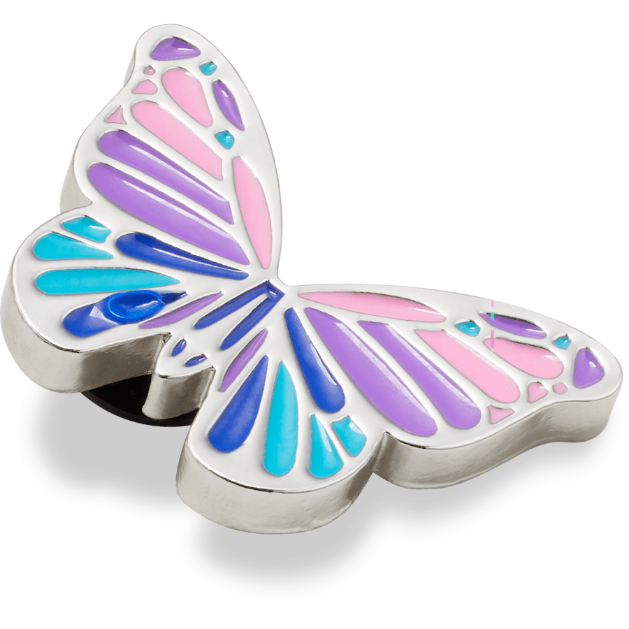 Multi Purple Butterfly Jibbitz Shoe Charm - Crocs on sale