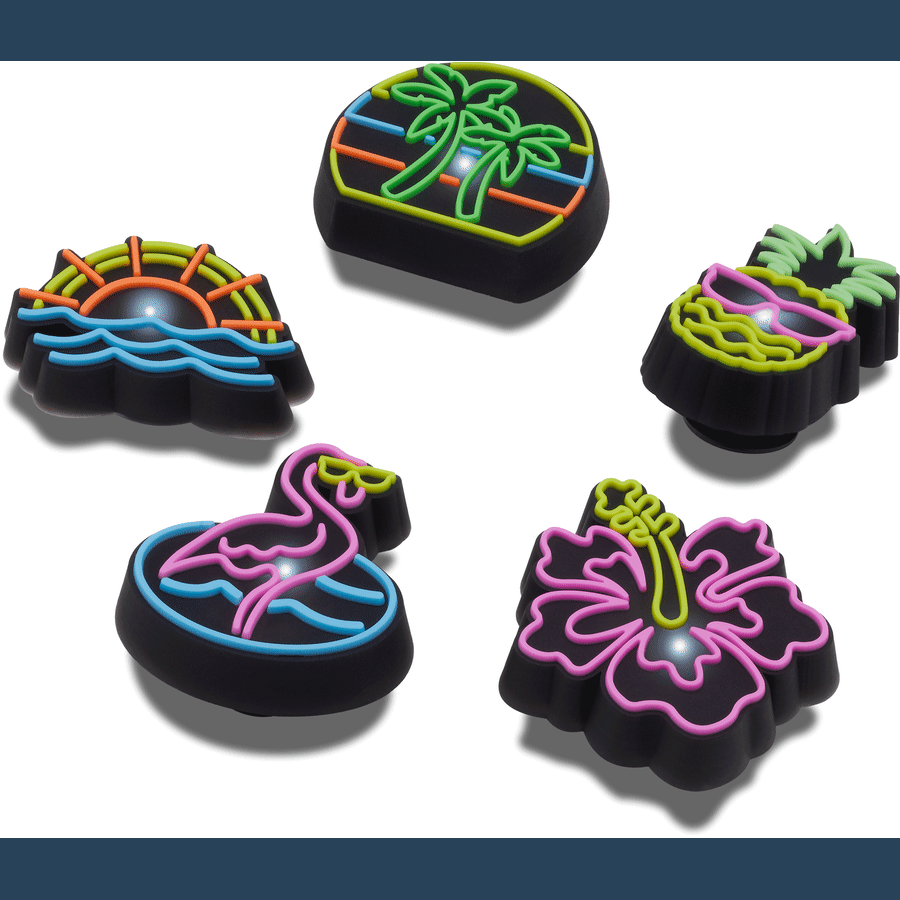 Lights Up Neon 5 Pack Jibbitz™ charms - Crocs US