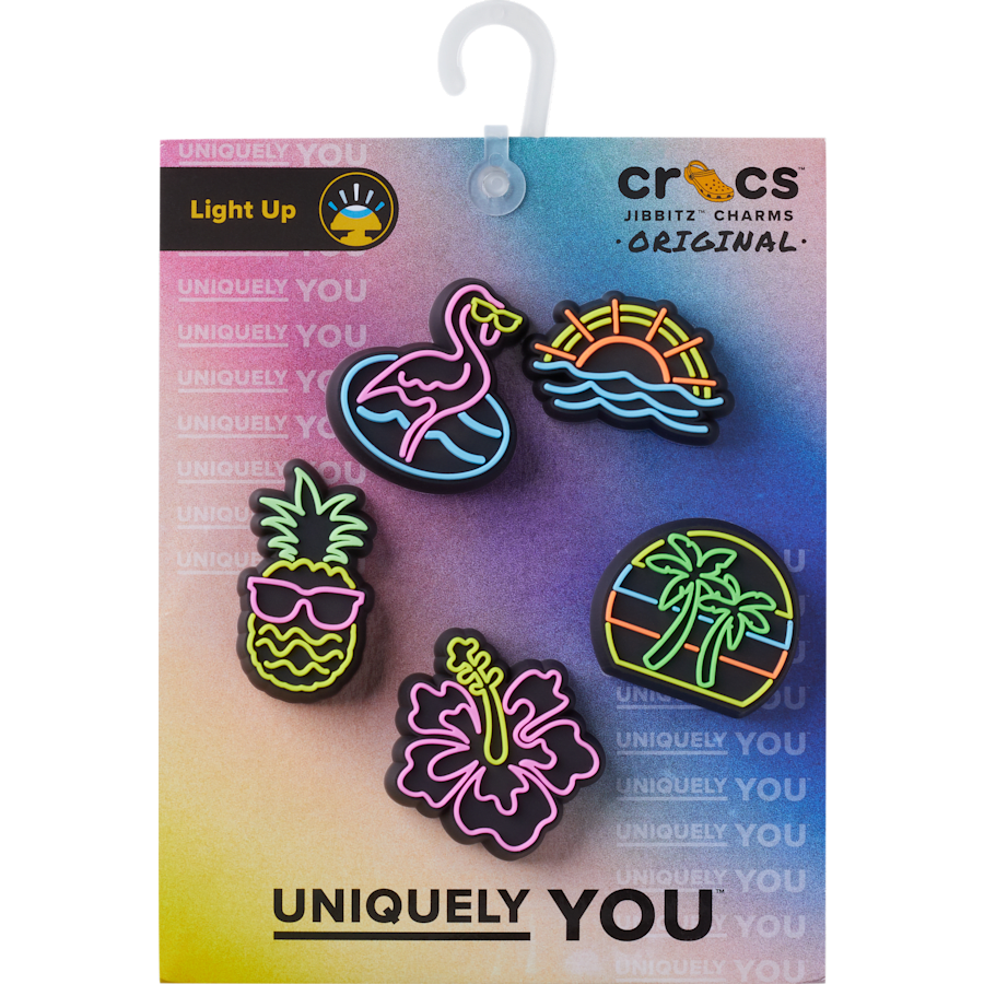 Lights Up Neon 5 Pack Jibbitz™ charms - Crocs US