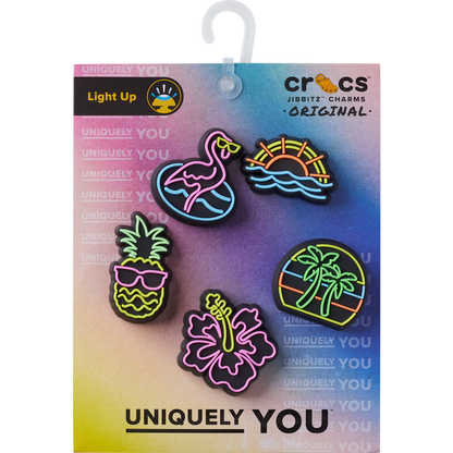 Lights Up Neon 5 Pack Jibbitz™ charms - Crocs US