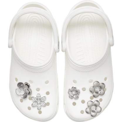 Monochrome Slvr Flwrs 5 Pack Jibbitz™ charms - Crocs outlet