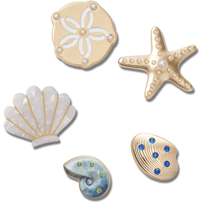 Gold Seashell 5 Pack Jibbitz™ charms - Crocs on sale