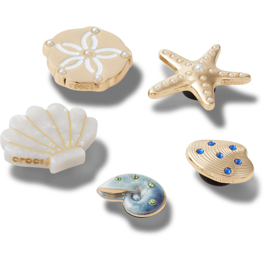 Gold Seashell 5 Pack Jibbitz™ charms - Crocs on sale