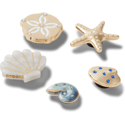 Gold Seashell 5 Pack Jibbitz™ charms - Crocs on sale