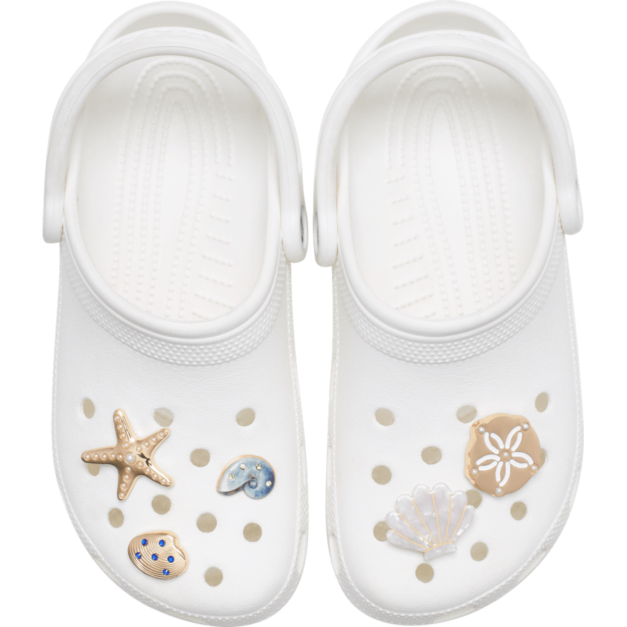 Gold Seashell 5 Pack Jibbitz™ charms - Crocs on sale