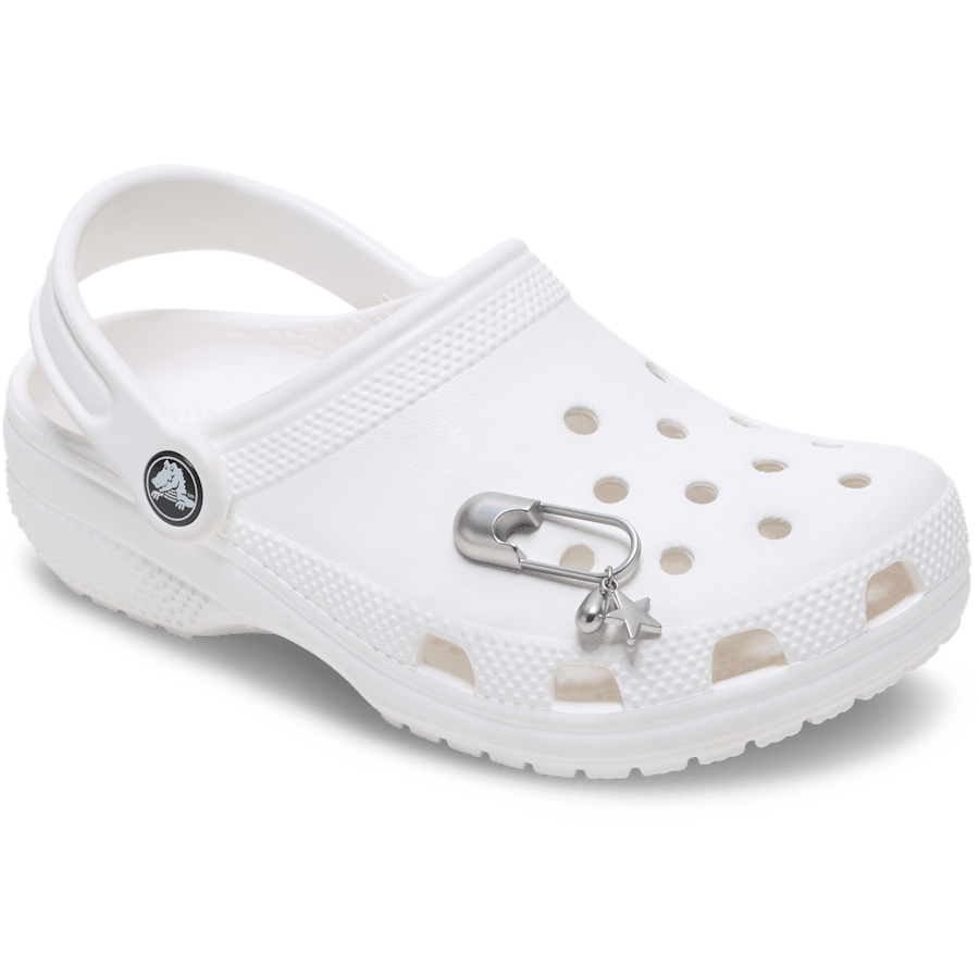 Silver Meta Safety Pin Jibbitz™ charms - Crocs sale