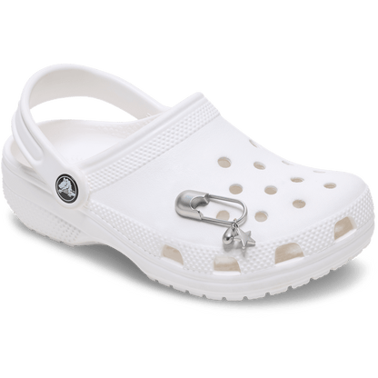 Silver Meta Safety Pin Jibbitz™ charms - Crocs sale
