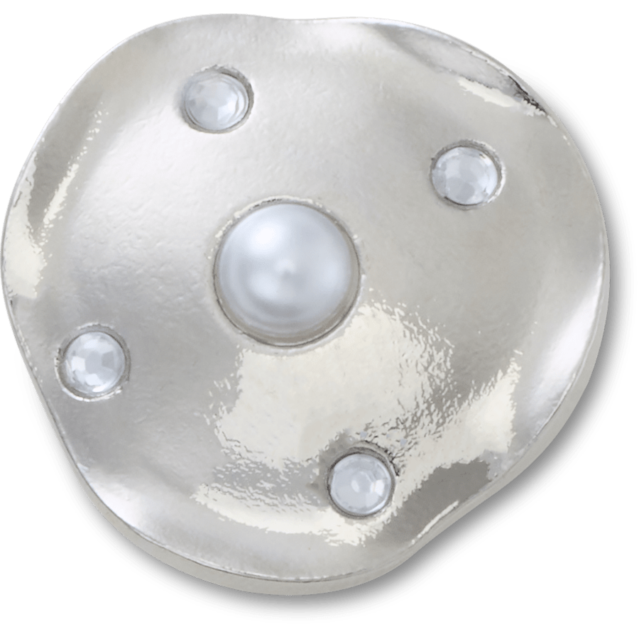 Silver and Pearl Disc Jibbitz™ charms - Crocs US