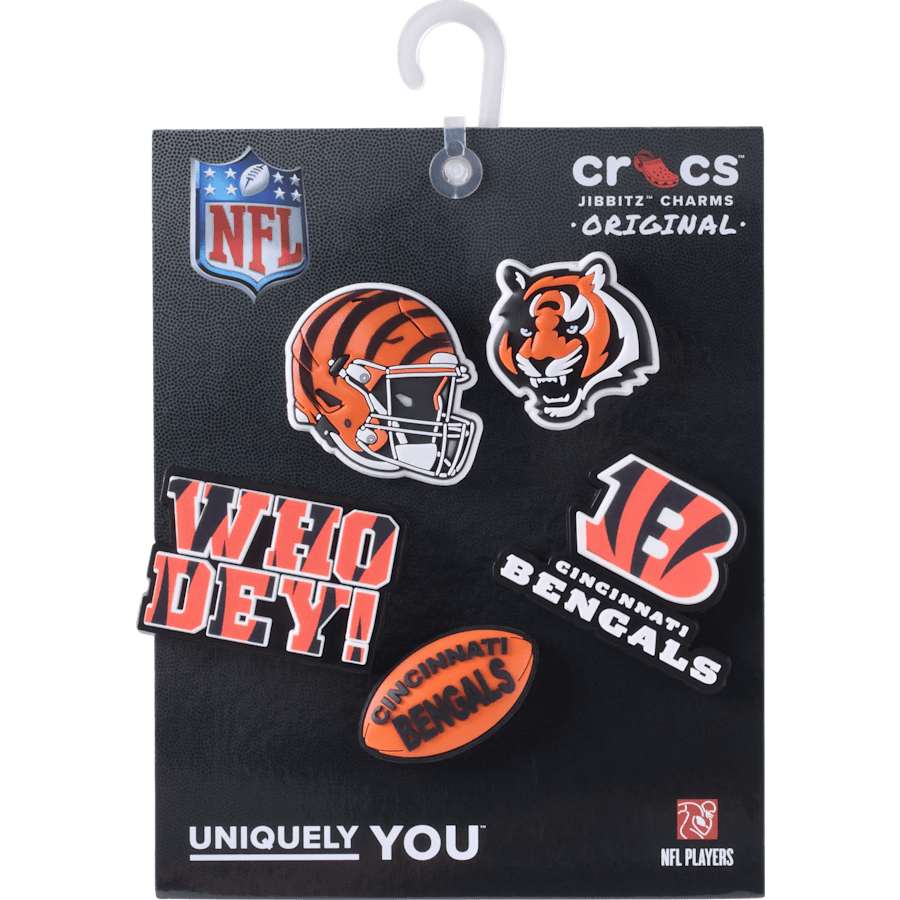 NFL Cincinnati Bengals 5 Pack Jibbitz Shoe Charm - Crocs for sale