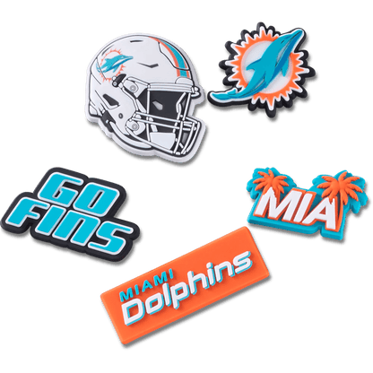 NFL Miami Dolphins 5 Pack Jibbitz Shoe Charm - Crocs on sale