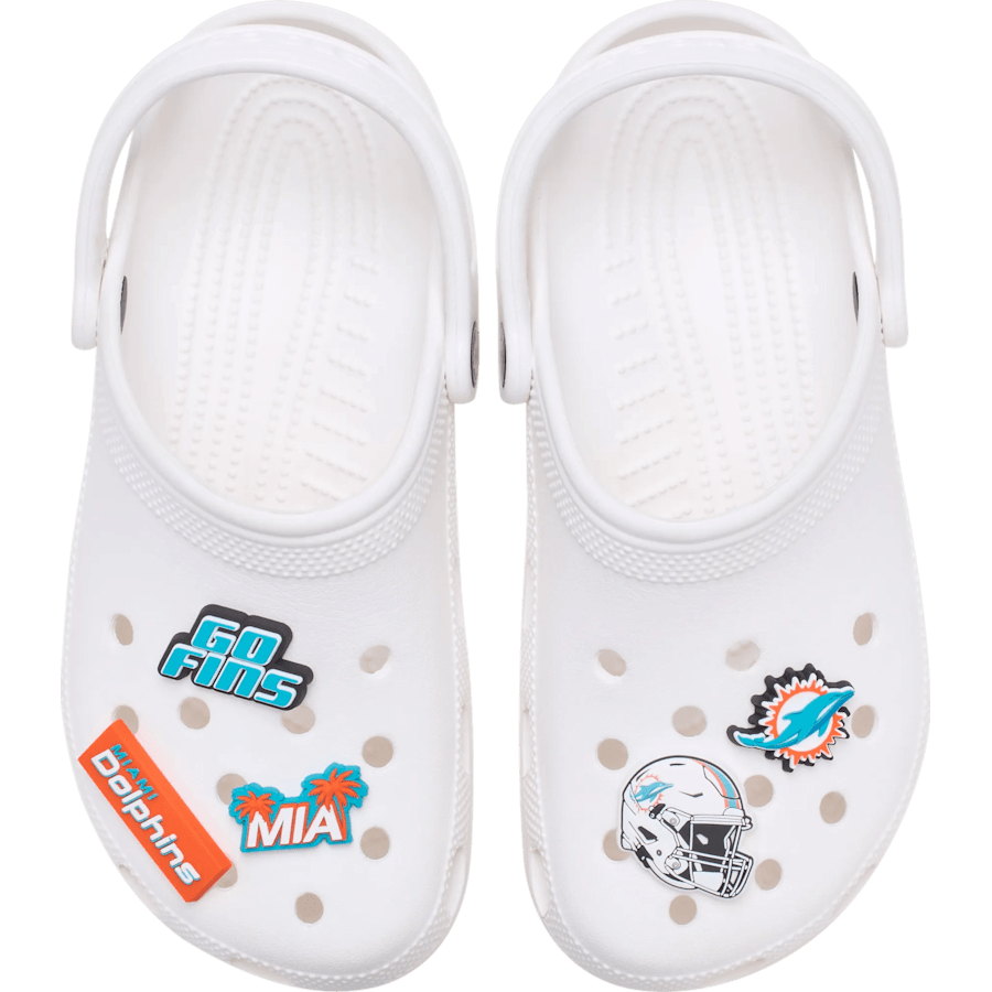 NFL Miami Dolphins 5 Pack Jibbitz Shoe Charm - Crocs on sale