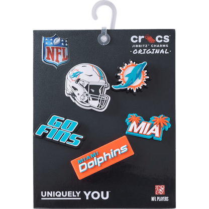 NFL Miami Dolphins 5 Pack Jibbitz Shoe Charm - Crocs on sale
