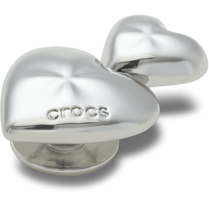 Silver Double Heart Jibbitz™ charms - Crocs for sale