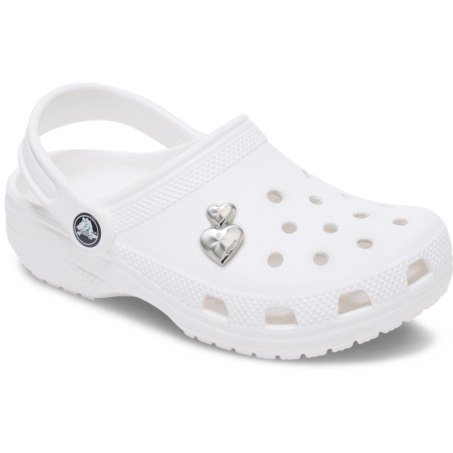 Silver Double Heart Jibbitz™ charms - Crocs for sale