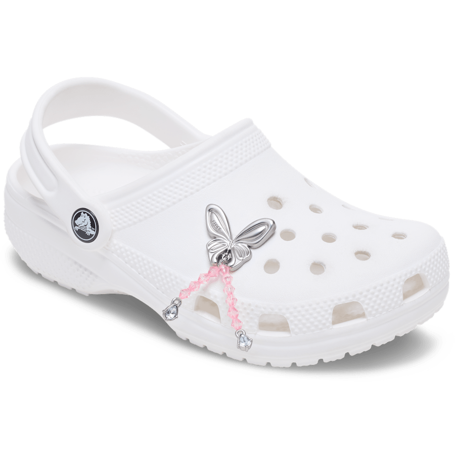 Silver Beaded Meta Butterfly Jibbitz™ charms - Crocs US