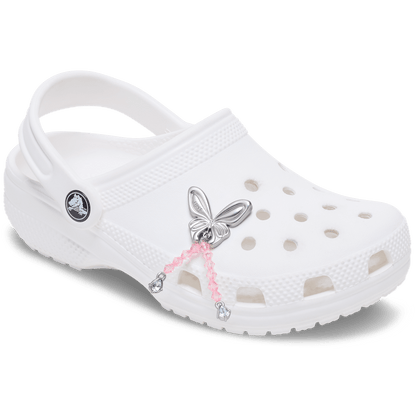 Silver Beaded Meta Butterfly Jibbitz™ charms - Crocs US