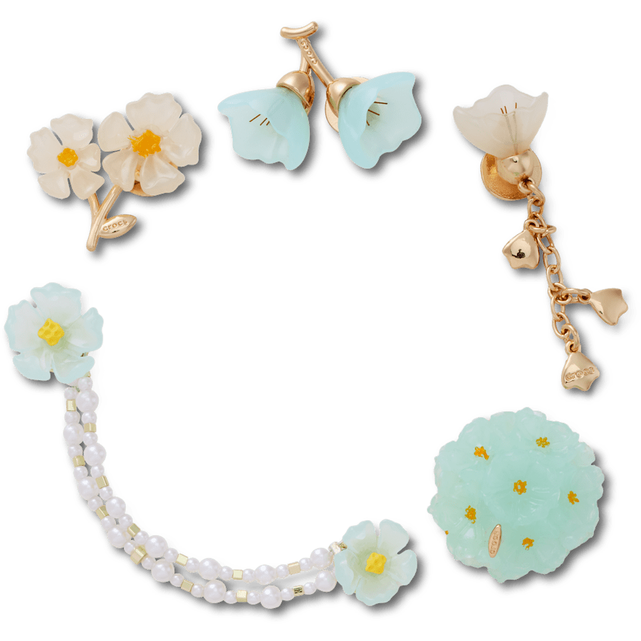 Blue Dainty Floral 5 Pack Jibbitz™ charms - Crocs sale