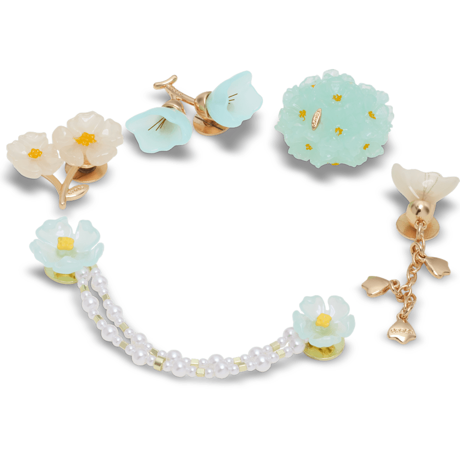 Blue Dainty Floral 5 Pack Jibbitz™ charms - Crocs sale