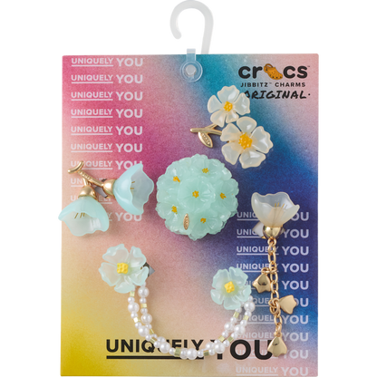 Blue Dainty Floral 5 Pack Jibbitz™ charms - Crocs sale
