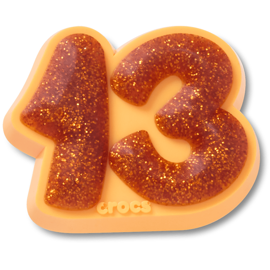 Orange Sparkly Number 13 Jibbitz™ charms - Crocs on sale