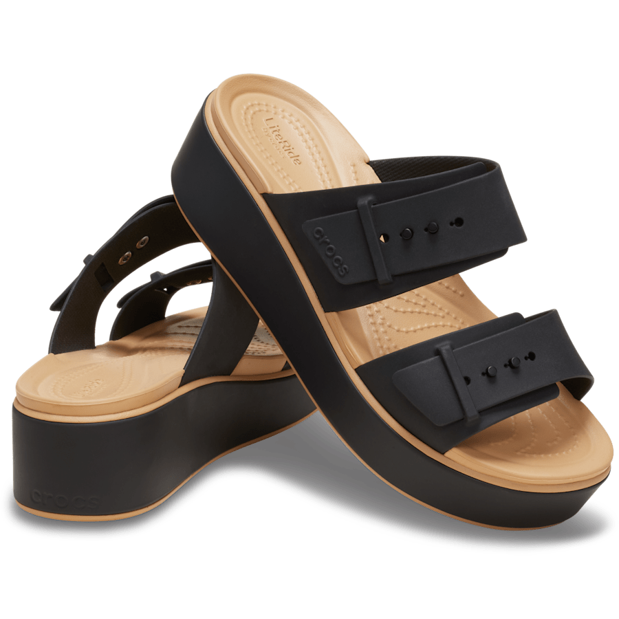 Brooklyn Buckle Matte Wrap Low Wedge - Crocs on sale