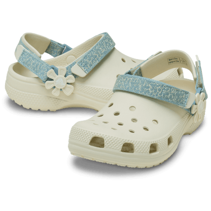 Kids’ Classic Denim Flower Adjustable Backstrap Clog - Crocs discount