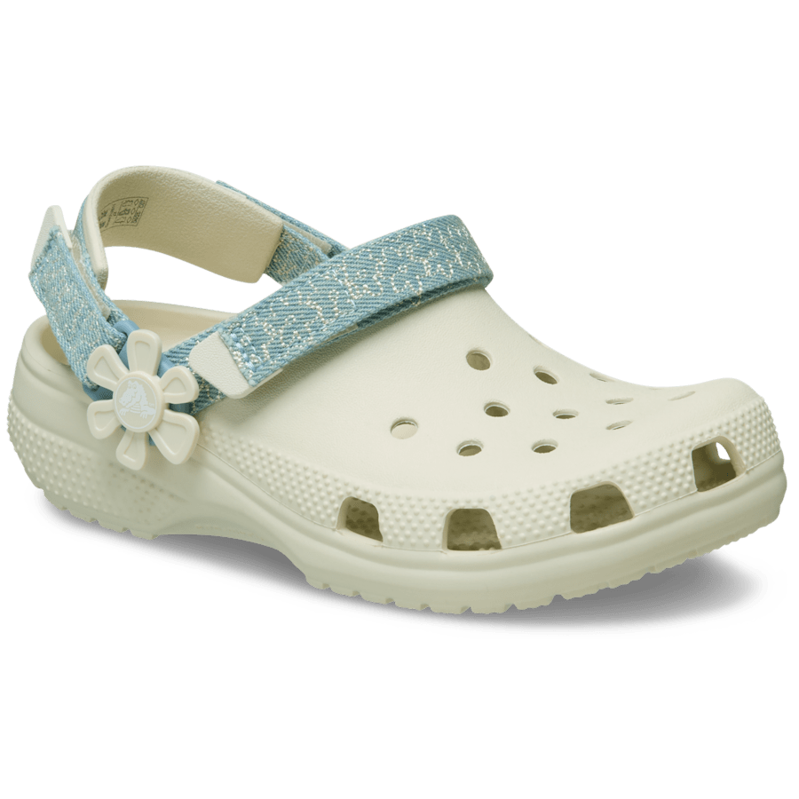 Kids’ Classic Denim Flower Adjustable Backstrap Clog - Crocs discount