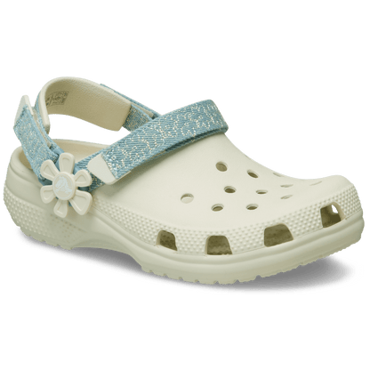 Kids’ Classic Denim Flower Adjustable Backstrap Clog - Crocs discount