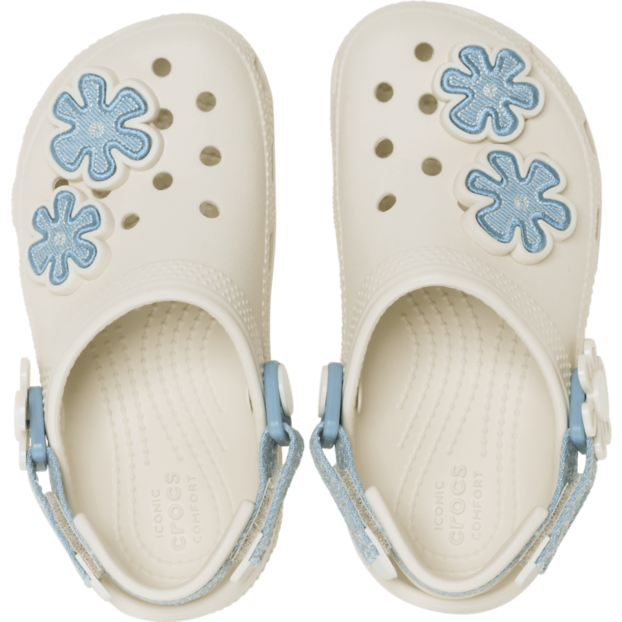 Toddler Classic Denim Flower Adjustable Backstrap Clog - Crocs outlet