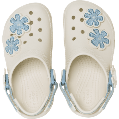 Toddler Classic Denim Flower Adjustable Backstrap Clog - Crocs outlet