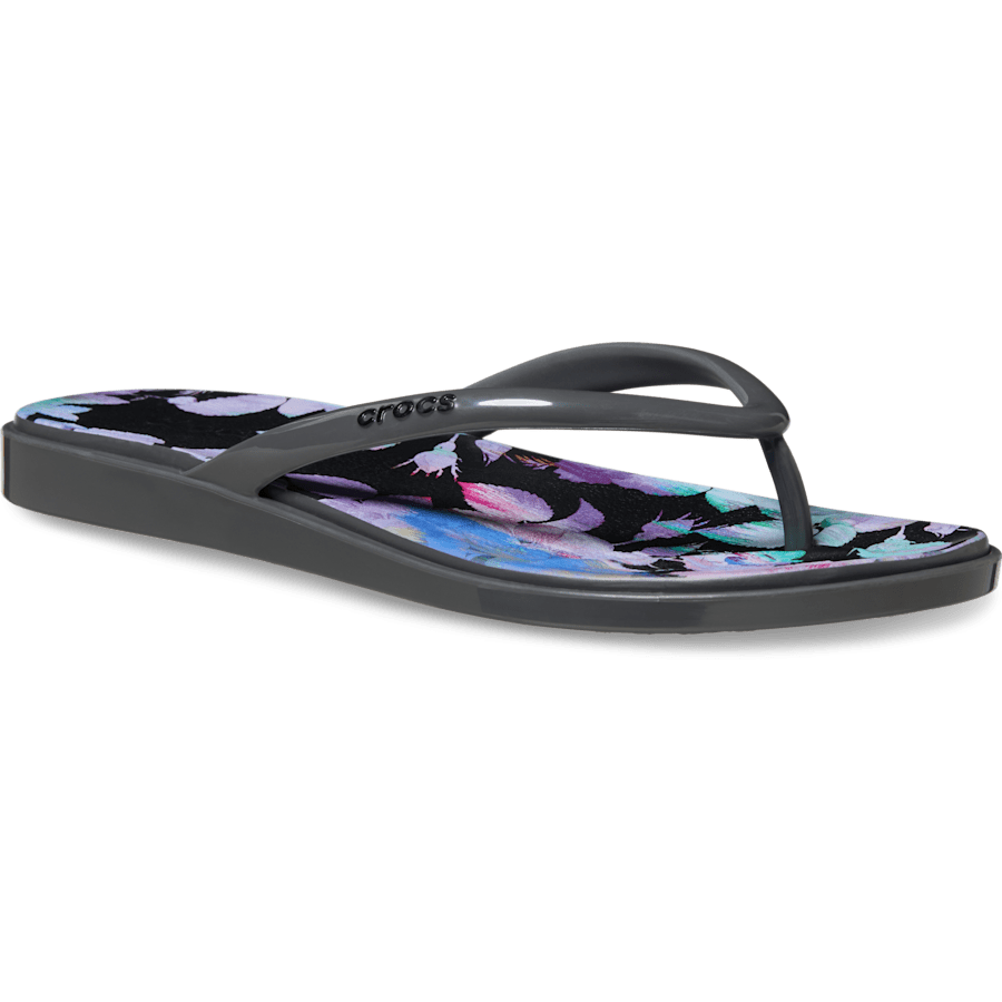 Miami Round Toe Dark Floral Flip - Crocs sale
