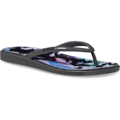 Miami Round Toe Dark Floral Flip - Crocs sale